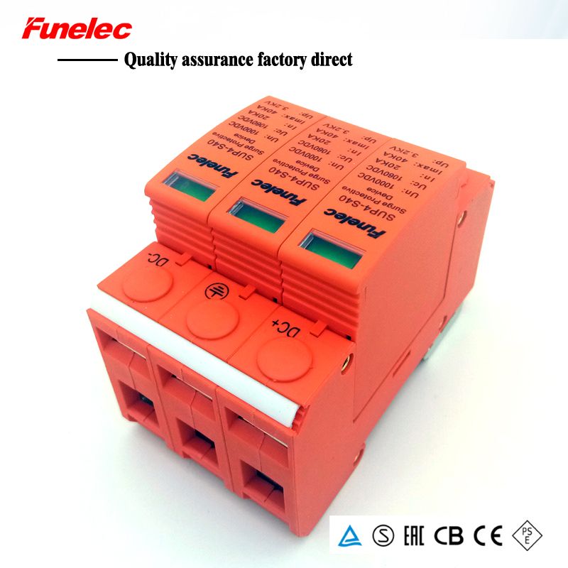 DC 3P 20KA~40KA 1000V DC Surge Protector Protection