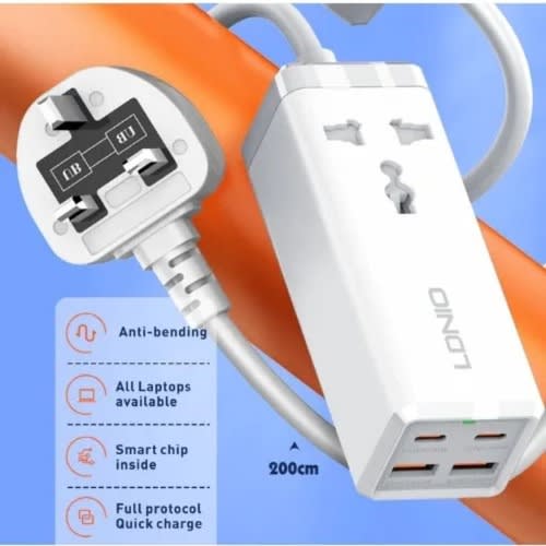 Ldnio Surge Protection 6-Port USB Charger With 10 Outlets - 30W - SC10610