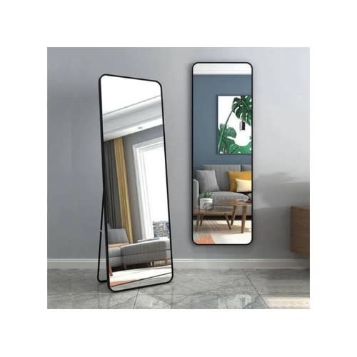 Glass Standing Or Wall Mounted Mirror - Black