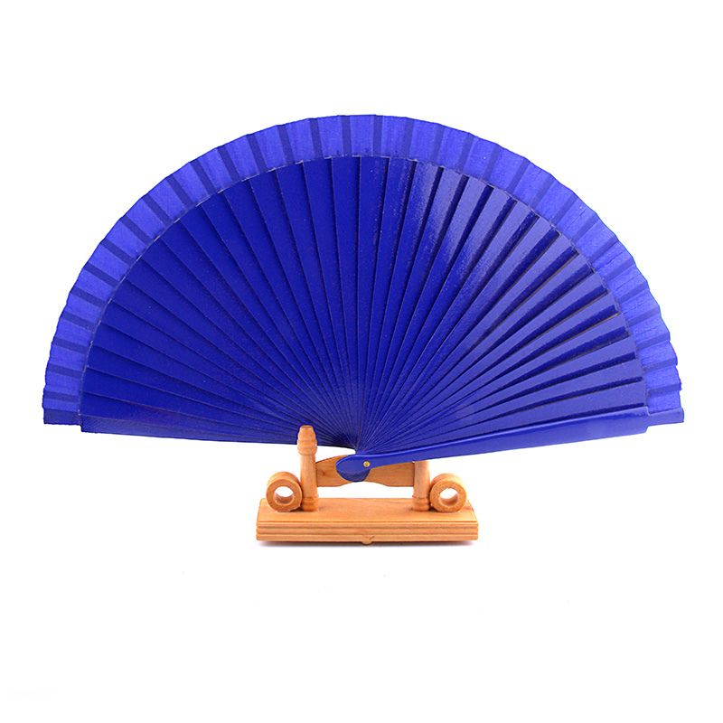 Folding Accessories Wedding Performance Wooden Blue Dance Clothing Fan Fans Hand-Painted 44 For Spanish Old-Fashioned