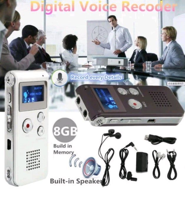 Rechargeable 8GB Audio/Sound/Voice Recorder MP3 Player USB
