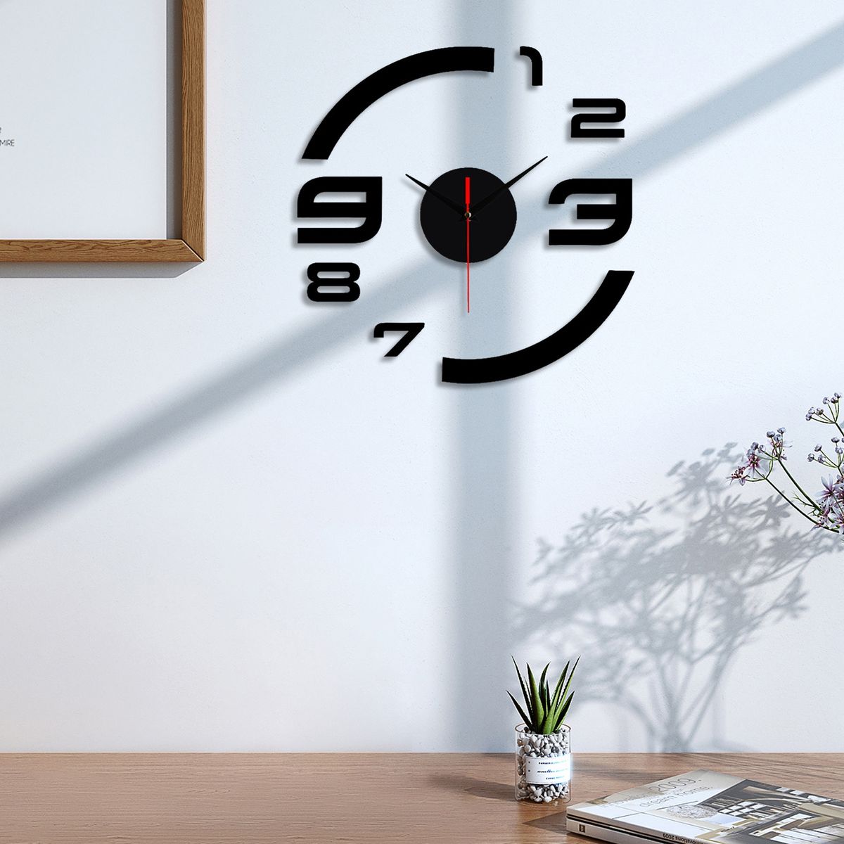 Wall Hanging Clock Digital Hanging Clock Modern Art Decal Black