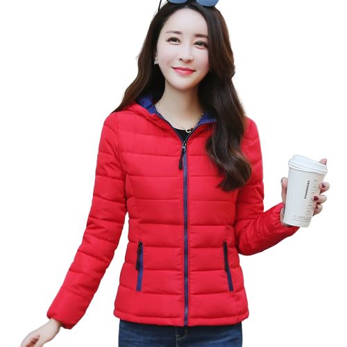 Womens Parkas Thicken Outerwear Solid Hooded Coats