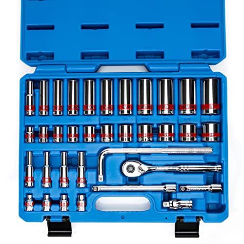 NEIKO 02511A 38 Drive Socket Set With Quick Release Ratchet