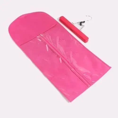 Wig Storage Bag With Zipper And Hanger - Pink