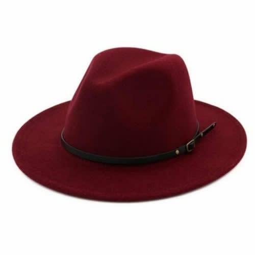 Fedora Wine Belted  Hat
