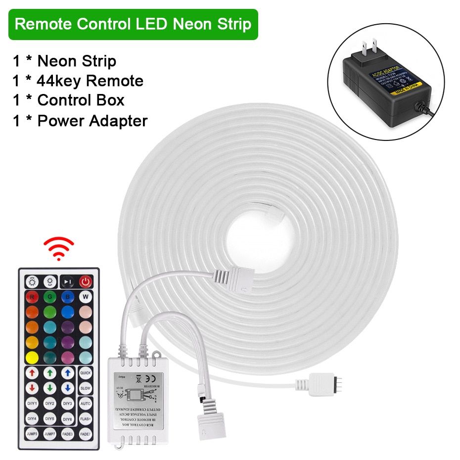 Led Neon Strip Light RGB DC12V Waterproof 120led/m Wifi Bluetooth APP Rope Tape LED Neon Silica For Christmas Decoration-Remote 1 Reel-3m Per Reel--