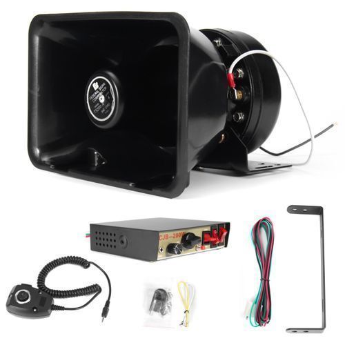 300W 8 Sound Loud Car Warning Alarm Police Horn PA Speaker MIC System