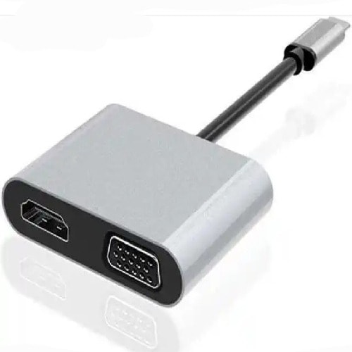 Usb C To Hdmi +vga Multifunctional 2 In 1 4k Adapter