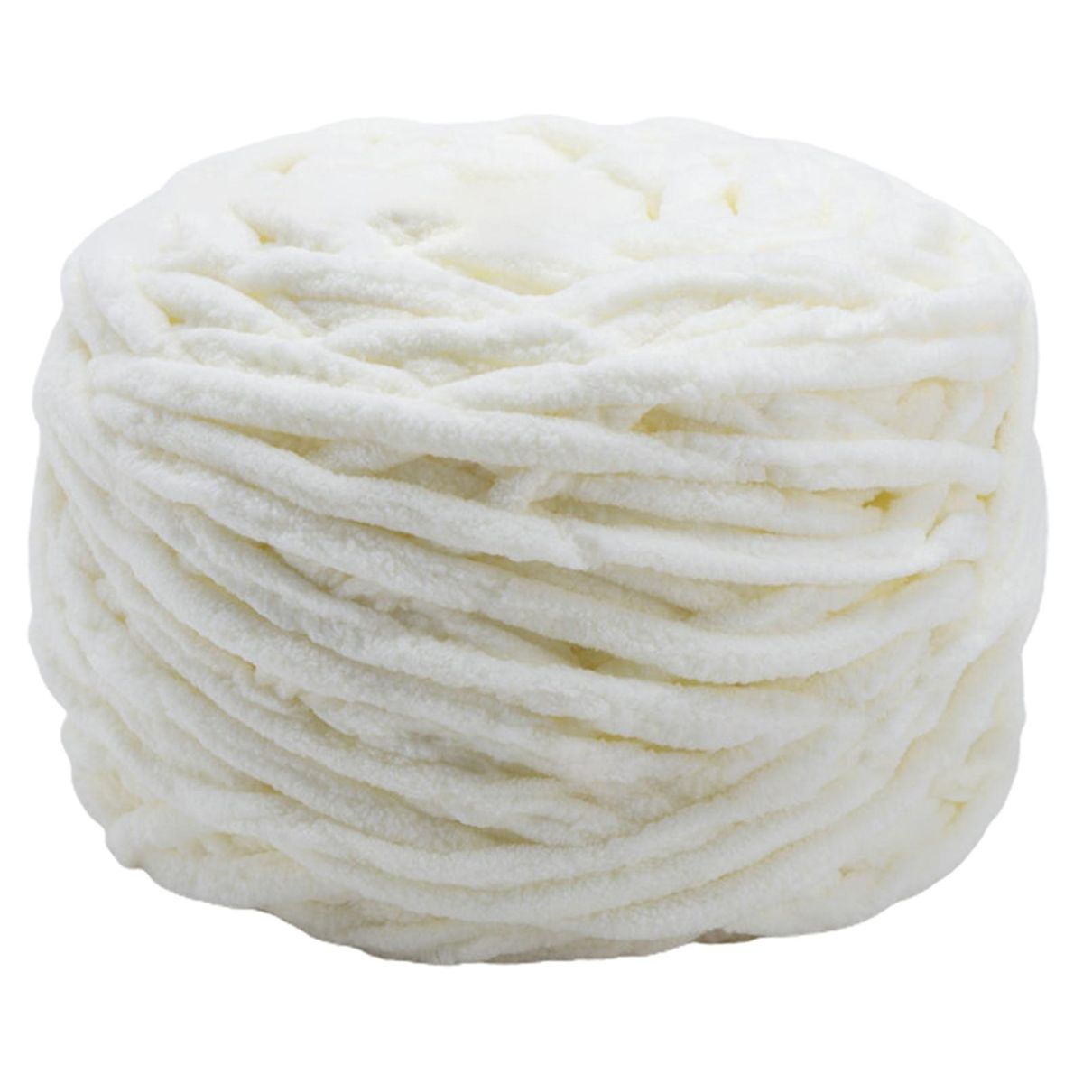 1 Roll 100g Handmade Crochet Thread Good Toughness Polyester Bright-colored Knitting Cotton Yarn Clothing Accessories-Cream White