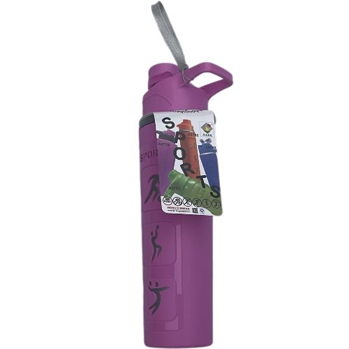 Kids School Water Bottle Grey Purple 1000ml