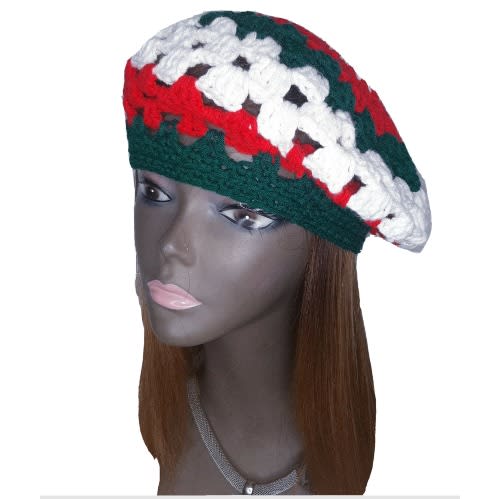 Sunburst Christmas Beret Made With Foreign Cotton Acrylic Yarn