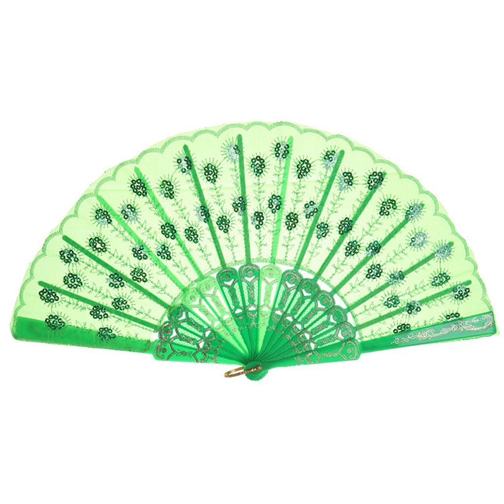 Party Held Dance Hand 1pc Silk Chinese Fan C523 Wedding Best Style Flower Lace Folding