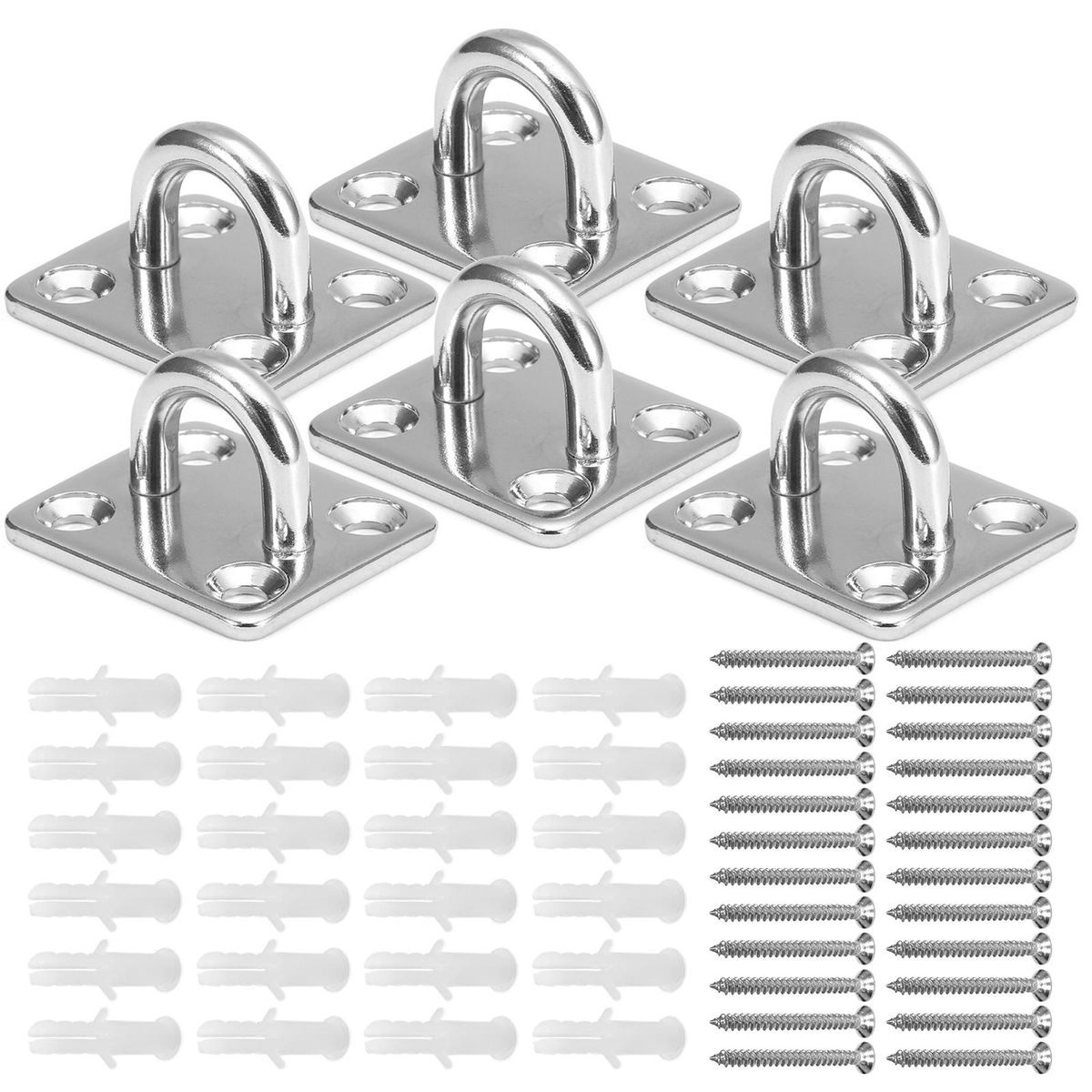 5mm Eye Plates Carabiners Screws Set Multifunctional Wall Mount Hanging Hook for Wall Mounting Hammocks Yoga Training