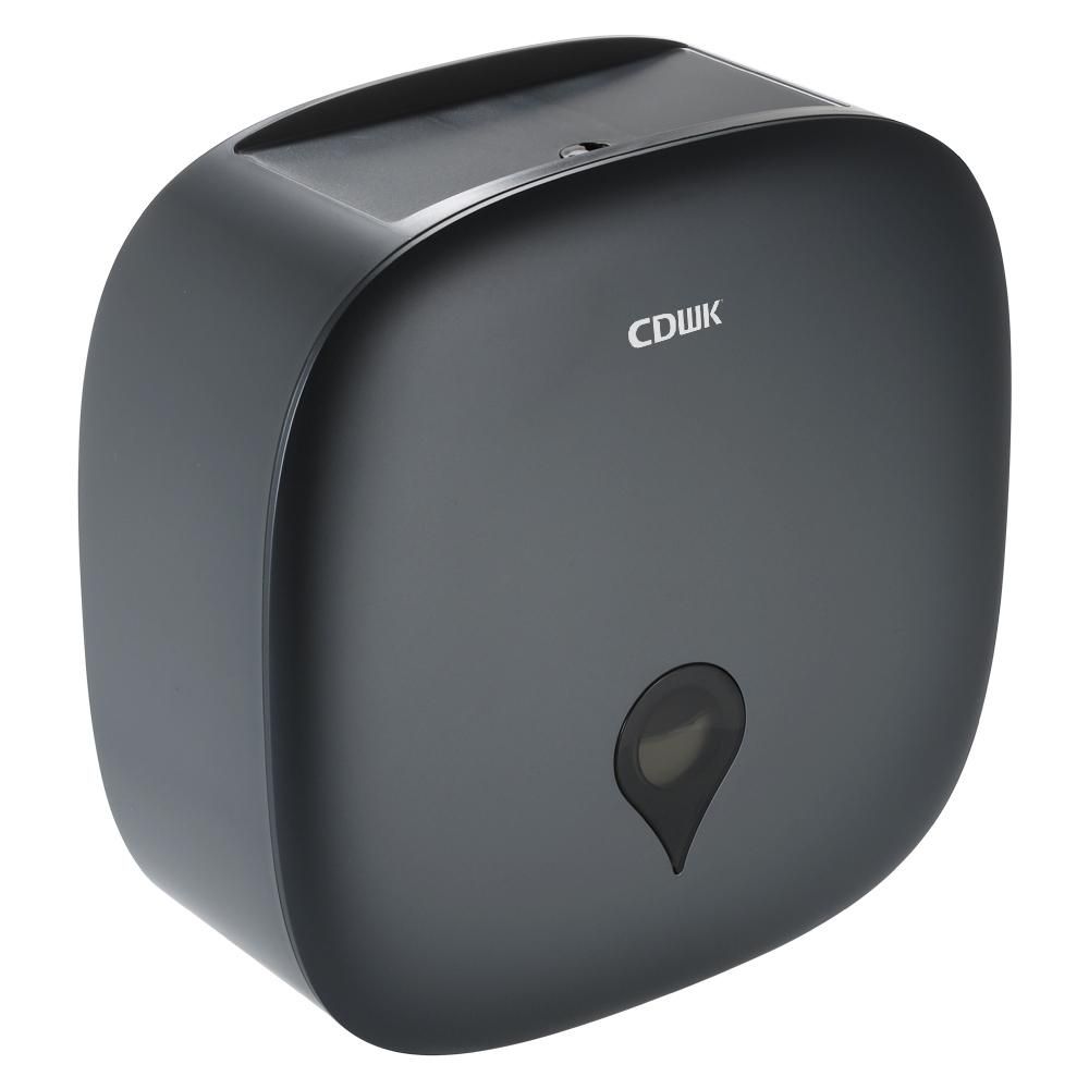 CDWK Wall Mounted Single Jumbo Roll Tissue Dispenser Waterproof Toilet Paper Dispenser Holder for Hotel Restaurant Home Park--Grey