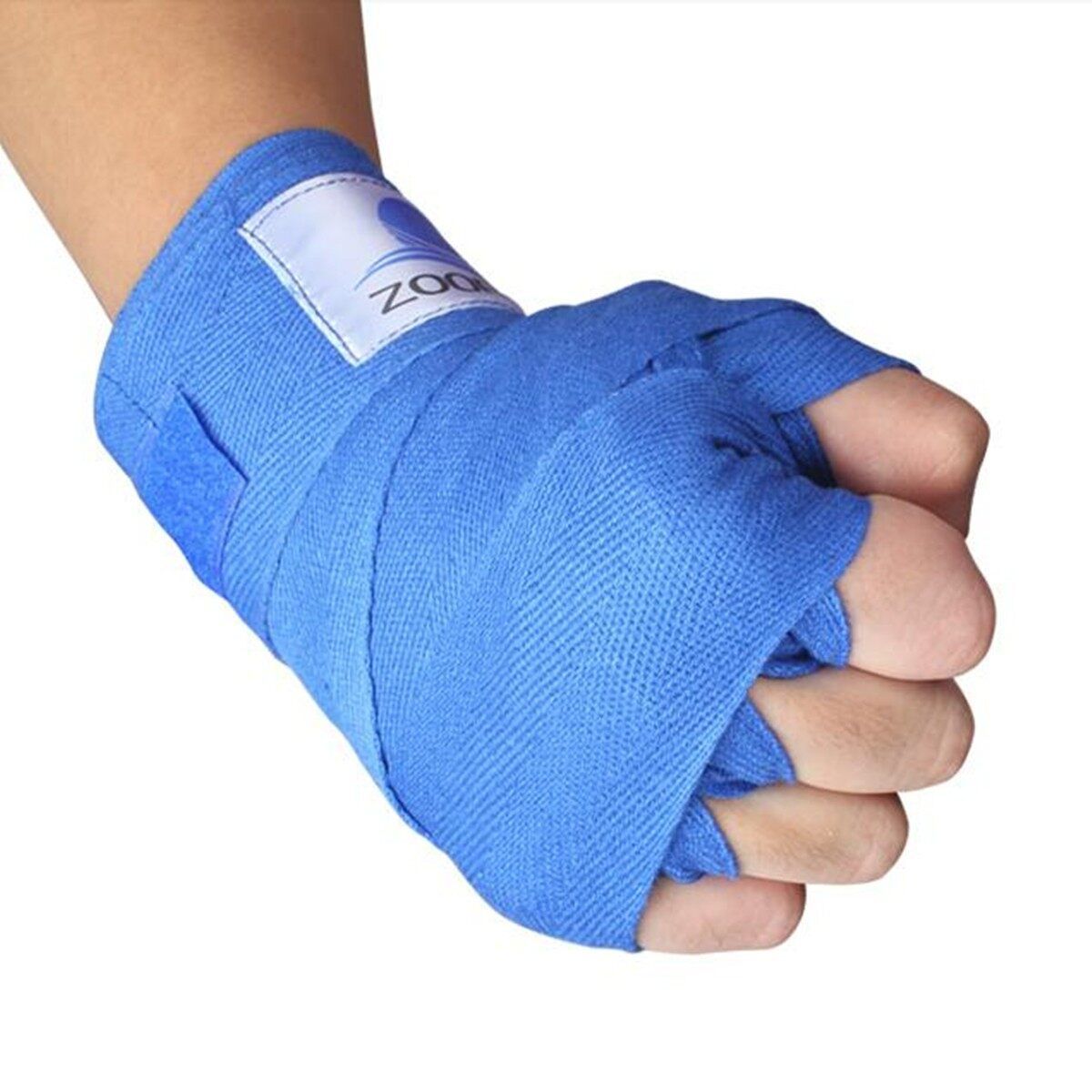 1 Pair Unisex Boxing Hand Wraps Muay Bandages Wrist Protecting Fist Punching 5M Blue Blue