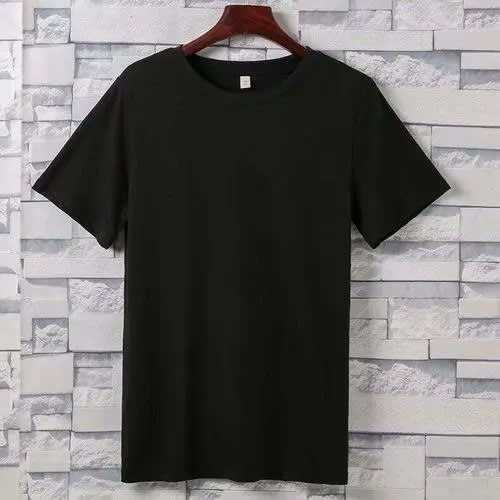 Fashion Front Men's Plain Round Neck T-Shirt - Black