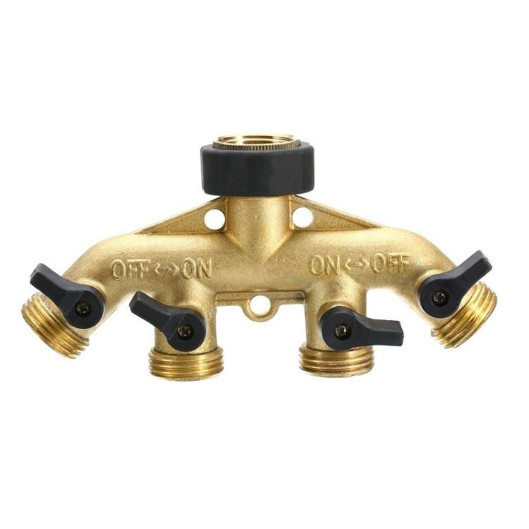 Faucet Copper 4-way Ball Valve Water Divider