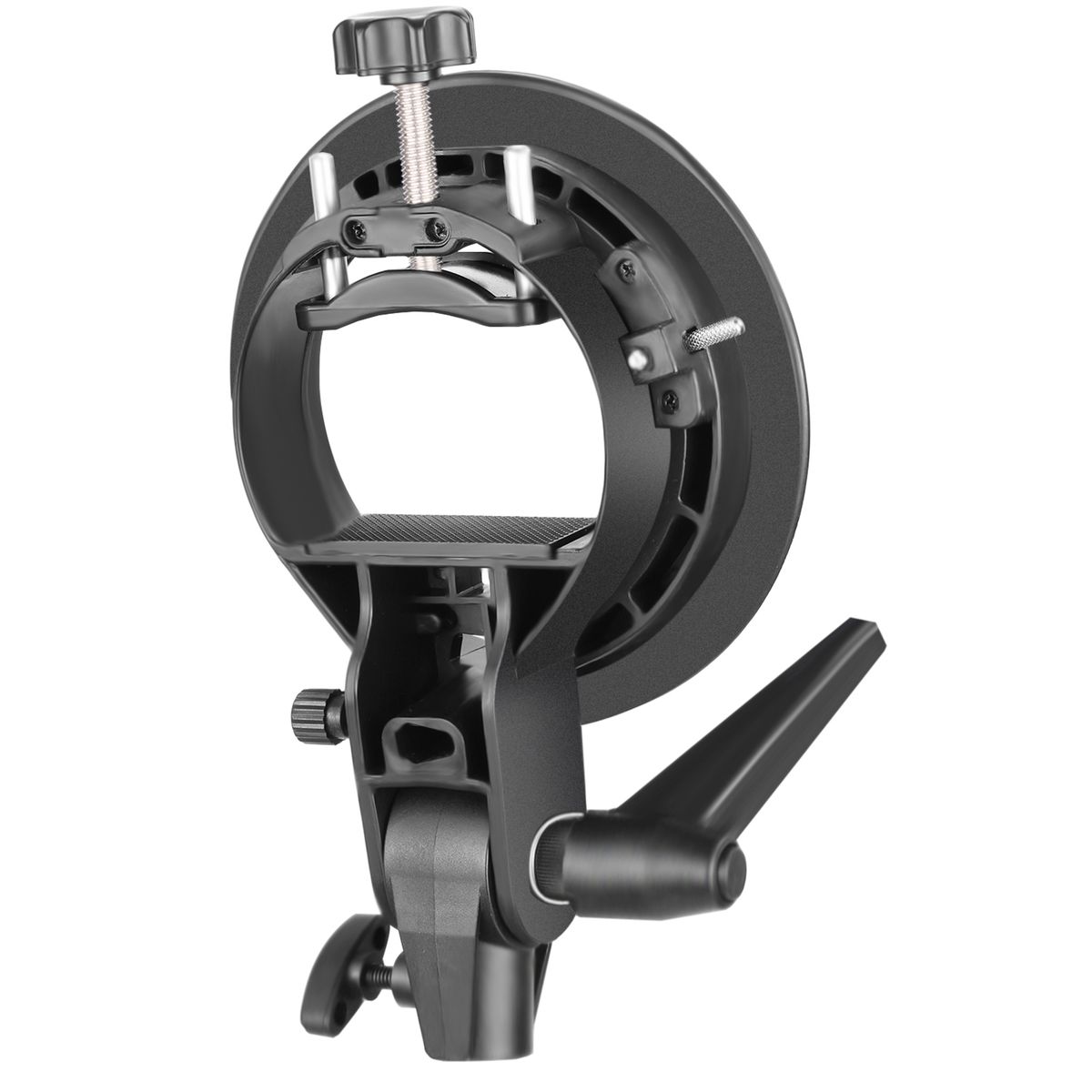 S-Type Bracket Holder With Bowens Mount For Speedlite Flash Snoot Softbox Beauty Dish Reflector
