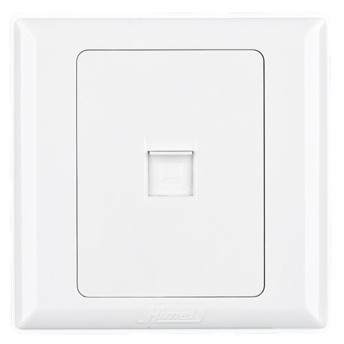 Himel Data Socket, Advanced Series, 1 Gang, Rj45, 8-pin, White - HWDA1DS