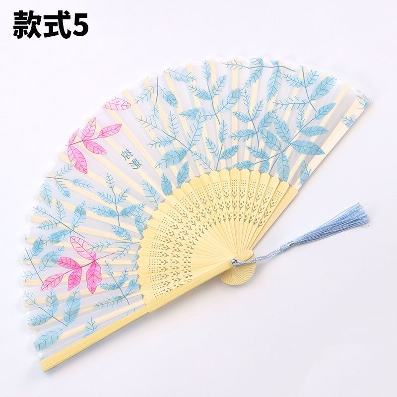 Fan Woman Wind Inch Folding Vintage Cheongsam Prop Japanese Ancient Hand Hand Fans National Bambu Fan Eventail 7 A Main