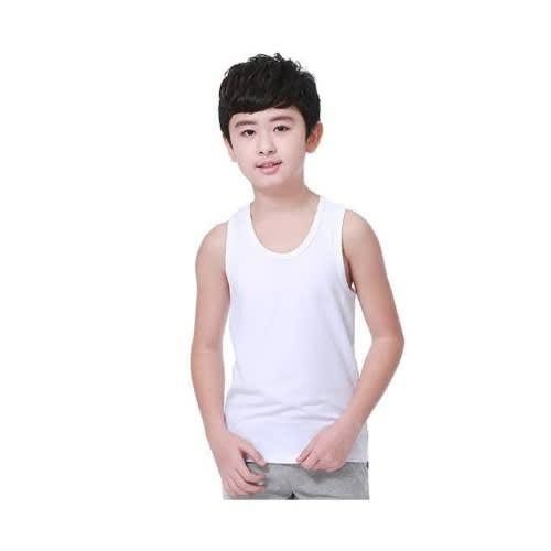 Children White Cotton Singlet - 3pieces