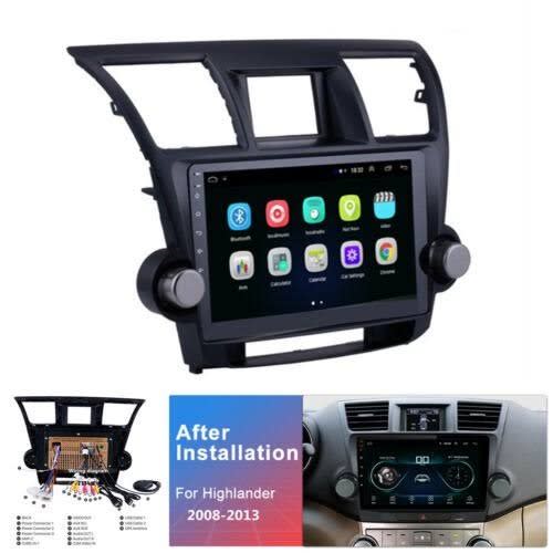 Car Android Gps Navigation Stereo For Toyota Highlander - 10.2'' - 2008 - 2012