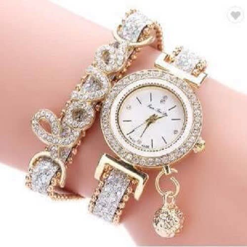 Love Word Leather Strap Ladies Bracelet Watch - White