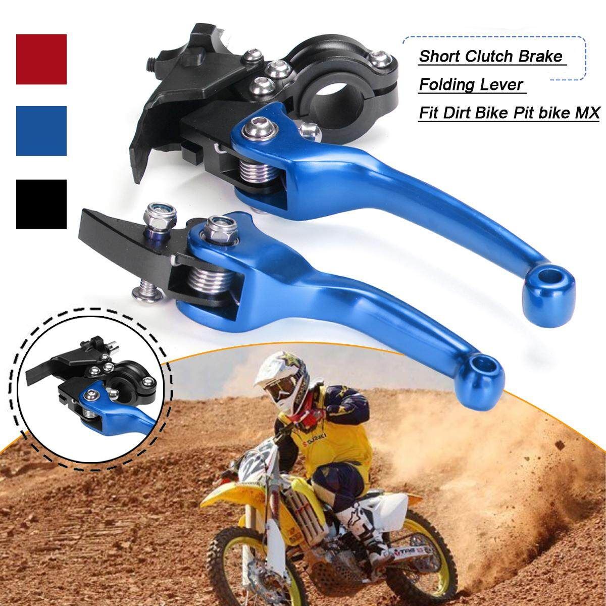 Aluminum Motorcycle Refit Short Clutch Brake Folding Lever Pit Dirt Bike MX Blue (blue)