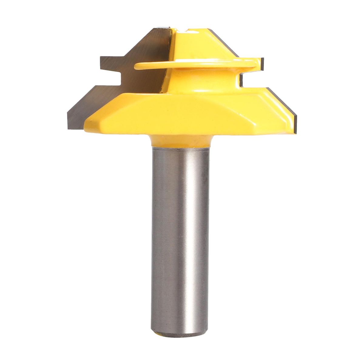 45&deg; Woodworking Lock Miter Router Bit Tenon Milling Cutter Tool Drill-Bit 1/4*2 1/4*1-3/8 1/2*2 Shank Optional