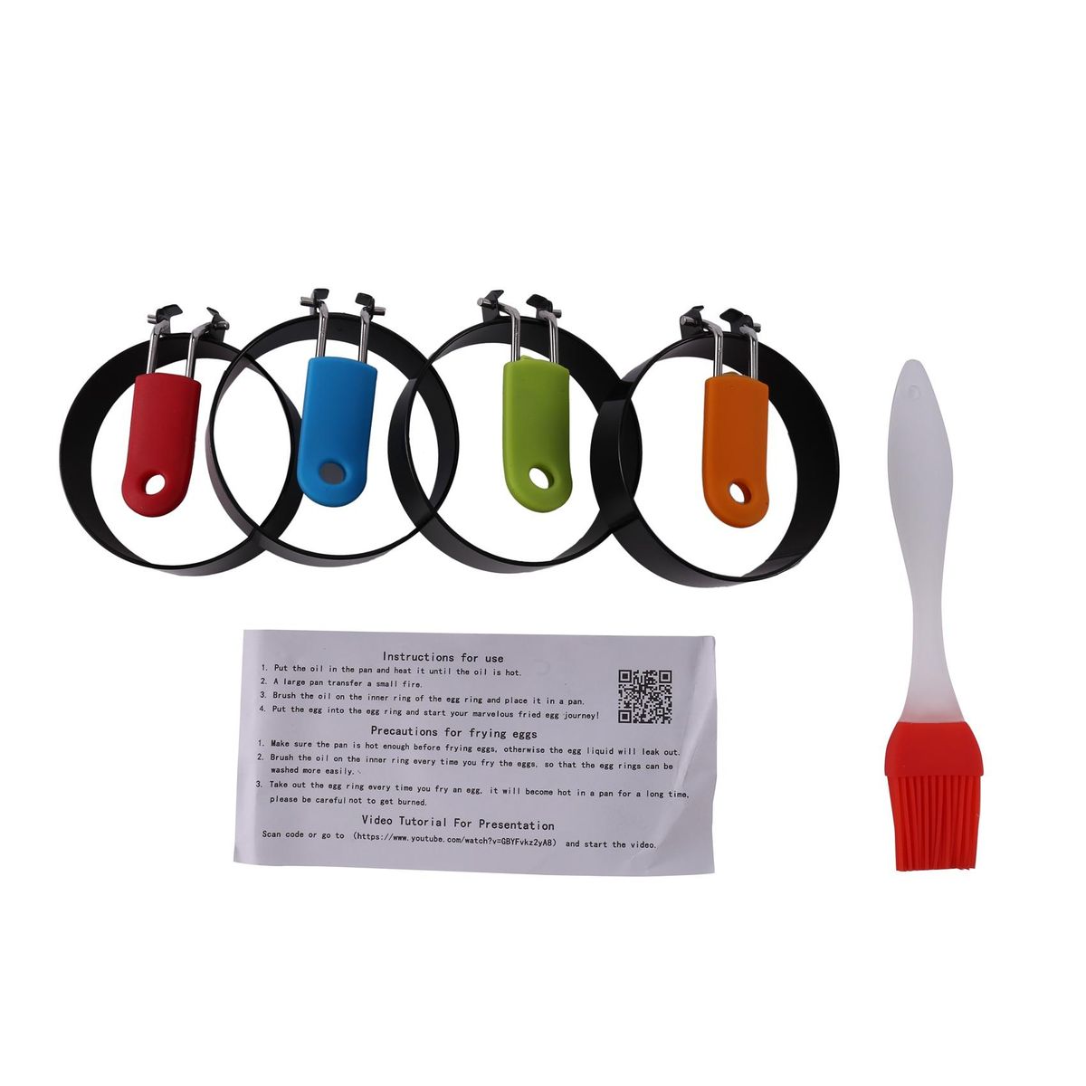 4Pcs Stainless Steel Egg Rings with Handle,for Fried