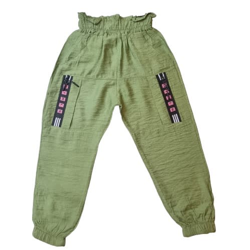 Girly Cargo Pants - Olive Green