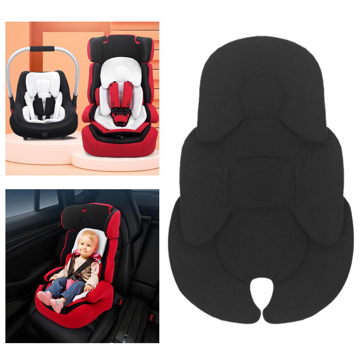 Stroller Cushion Baby Shower Gifts Car Seat Insert For Buggy Black