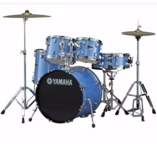 Complete 5 Sets Drum Set With Good Veloms & Complete Accessories - Blue