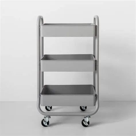 3 Tier Metal Utility Cart Grey Made By Design