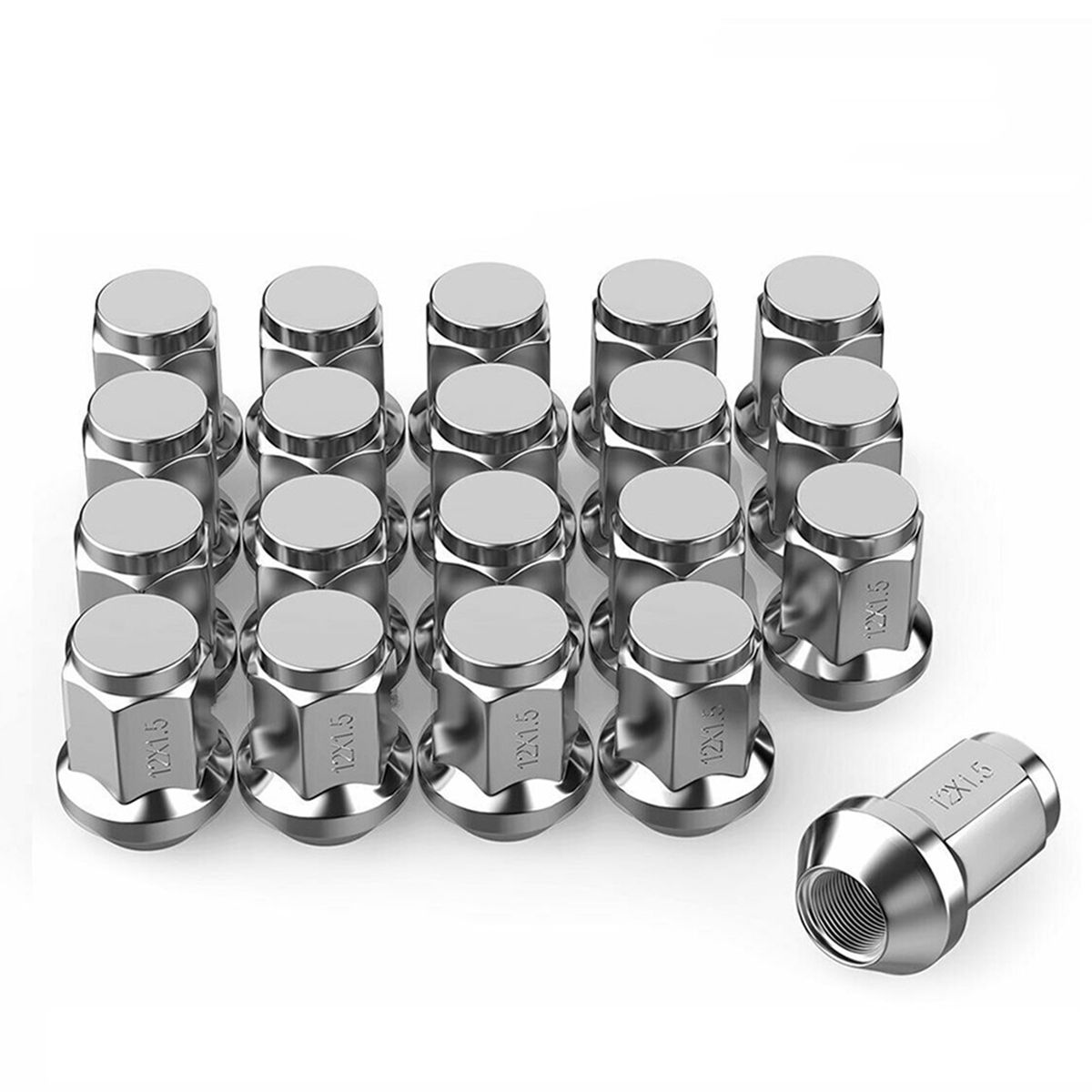 20Pcs Lug Nuts Bulge Acorn 12x1.5 Chrome Wheel Nut