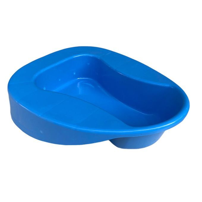 Blue Plastic Bedpan Bed Pan Smooth Contoured For Bedridden Patient