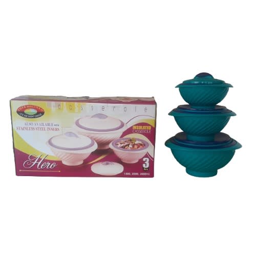 Thermolineo Cooler /Casseroles/ Dinner Set- 3 Pieces -  Green