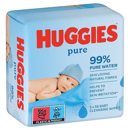 Pure Babies Wipes -3 Packs x 56 - (168) Wipes Each