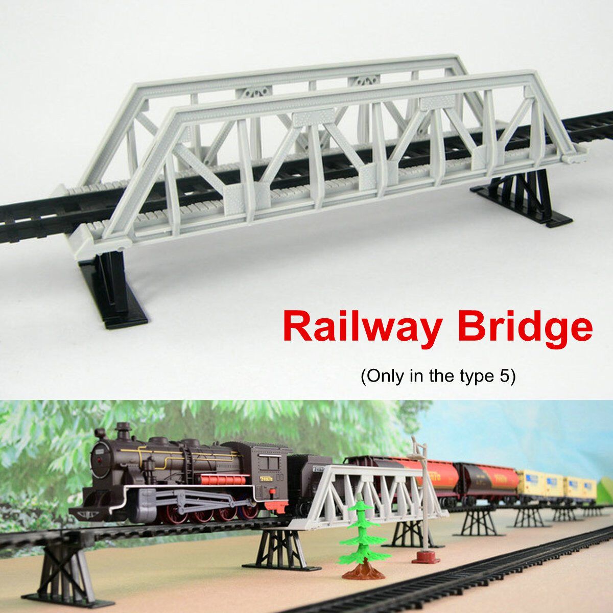 DIY Train Track Set Railway Scene Accessory Sand Table Landscaping Kids Toy Type 5