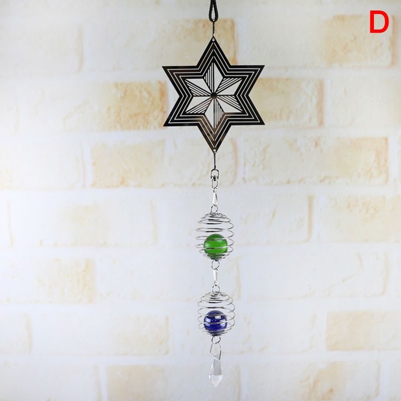 3D Metal Hanging Nner Wind Chime With Ral Tail Ball Center