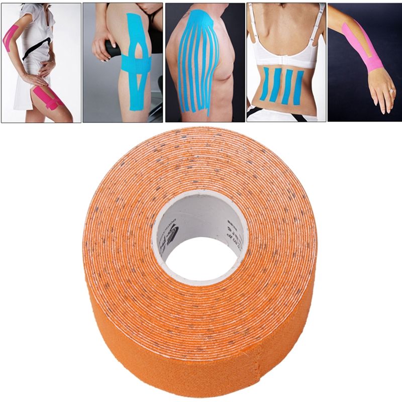 Waterproof Kinesiology Tape Sports Muscles Care Therapeutic Bandage, Size: 5m(L) X 5cm(W)(Orange)