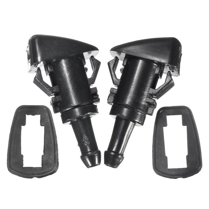 2Pcs Front Windshield Washer Sprayer Nozzles With 2 Gaskets