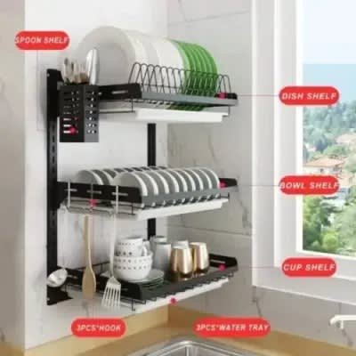 Wall Hanging Dish Rack - 3 Step - 60 By 60cm