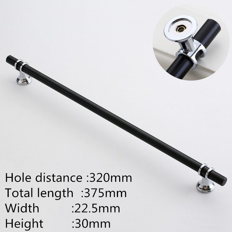 (Chrome Black 320mm)KK&FING Cabinet Wardrobe Door Golden Handles Lengthen Light Luxury Black Bathroom Cabinet Handle Drawer Shoe Cabinet Knobs