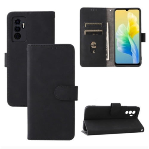 Leather Flip Case For Vivo V23e - Black