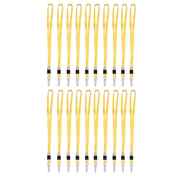 20 Pcs Neck Strap Lanyard For Identity ID Card Name Badge Keys Holder Yellow