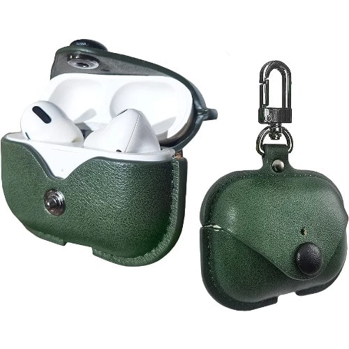 Leather Pouch For Airpods Pro - Green