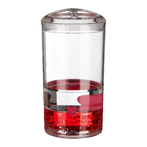 Acrylic Toothbrush Holder With Floating Hearts
