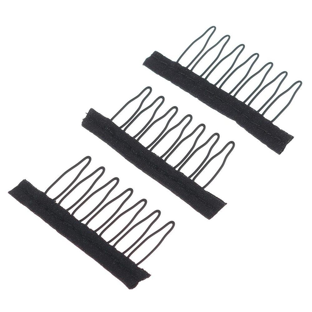 30pcs Black Wire Wig Combs Plastic Clips Convenient For Hair Full Lace Wigs Cap Accessories Styling Tools Aqua